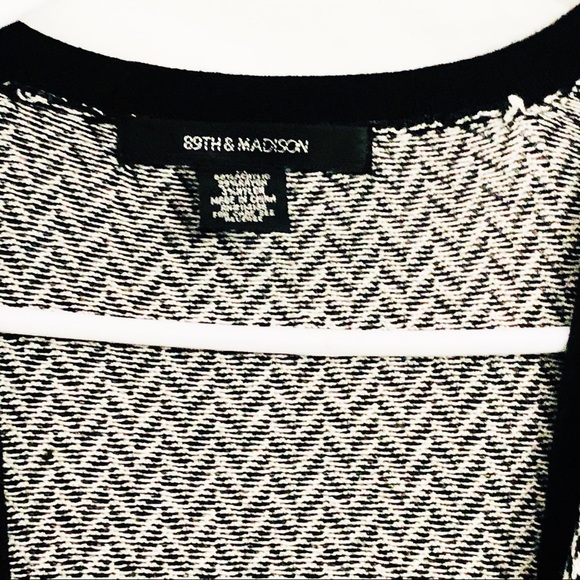 89th & Madison Black and White Cardigan Medium - Picture 2 of 5
